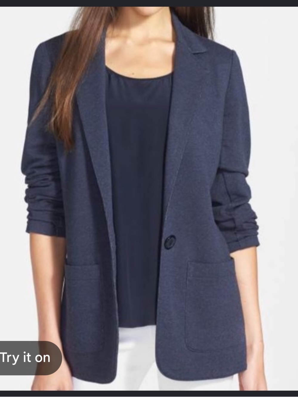 Bailey 44 Navy Casual Blazer with zipper up back